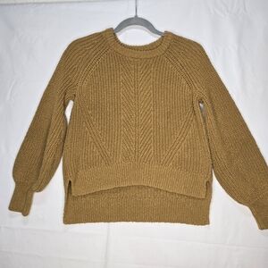 Madewell Balloon Sleeve Chunky Knit Mustard Sweater Women's Sz. Small